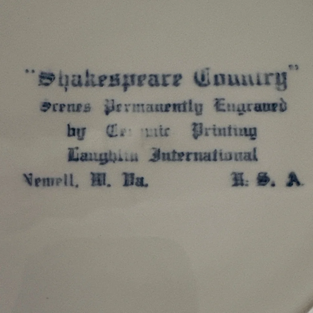 VTG Pair of Homer Laughlin Shakespeare Country Dinner Plate Blue White Ironstone